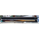 A cased snooker cue COLLECT ONLY