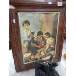 A mid 20th century framed and glazed print of young boys COLLECT ONLY.