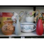 A mixed lot of ceramics including jug, chamber pot etc., COLLECT ONLY.