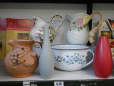 A mixed lot of ceramics including jug, chamber pot etc., COLLECT ONLY.