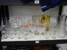 A shelf of advertising beer glasses etc., COLLECT ONLY.