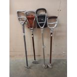4 shooting/walking sticks COLLECT ONLY