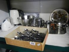A mixed lot of EPNS kitchenware.