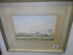 A mid 20th century watercolour of Lincoln, COLLECT ONLY.