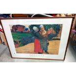 A large framed and glazed Gauguin Paysannes Bretonnes 1894 print 82cm x 62cm COLLECT ONLY