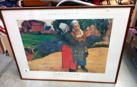 A large framed and glazed Gauguin Paysannes Bretonnes 1894 print 82cm x 62cm COLLECT ONLY