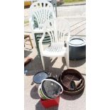 A quantity of outdoor chairs & tub etc COLLECT ONLY