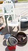 A quantity of outdoor chairs & tub etc COLLECT ONLY