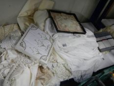 A quantity of old linen and new handkerchiefs.