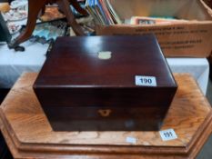 A Victorian mahogany box with secret drawer