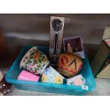 A box of pottery planters & garden thermometer etc. COLLECT ONLY