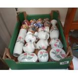 A quantity of various porcelain vases and trinket boxes COLLECT ONLY