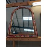 A floral pattern edged mirror 87cm x 63cm COLLECT ONLY