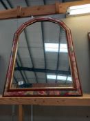 A floral pattern edged mirror 87cm x 63cm COLLECT ONLY