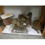 A quantity of old metal scales etc.,