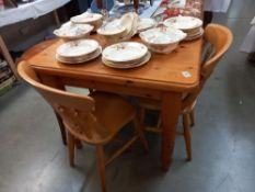 A pine kihchen table and 2 chairs COLLECT ONLY
