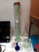 A lovely Spaghetti jar, 2 Dartington crystal decanters etc COLLECT ONLY