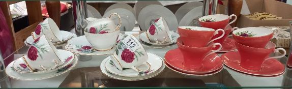 A 12 piece Aynsley tea set and a 15 piece Delphine tea set COLLECT ONLY