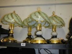 Two pairs of modern table lamps. COLLECT ONLY.