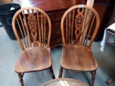 A pair of vintage oak kitchen chairs COLLECT ONLY