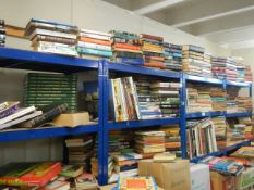 A large quantity of unsorted books, fifteen shelves, COLLECT ONLY.