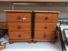 A pair of solid pine bedside chest of drawers COLLECT ONLY