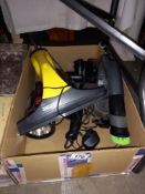 A hand held vacuum cleaner & Karcher window cleaner & torch