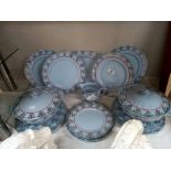 An Alfred Meakin Harmony Venetian blue dinner service COLLECT ONLY