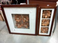 2 x floral/flower 3D Art Pictures COLLECT ONLY