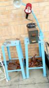 2 heavy stands, A lamp, small filing cabinet & a lathe etc. COLLECT ONLY