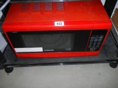 A Cookworks red microwave oven, COLLECT ONLY.