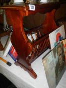 A 20th century mahogany magazine rack, COLLECT ONLY.