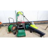 An electric rake, blower, sucker & hose reel COLLECT ONLY