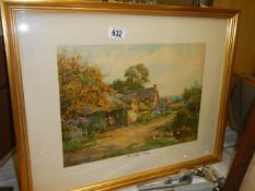 A mid 20th century gilt framed print entitled 'The Village Smith' COLLECT ONLY.