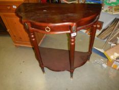 A mahogany hall table with central drawer, COLLECT ONLY.