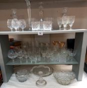 A good selection of drinking glasses, candlesticks, decanter etc COLLECT ONLY
