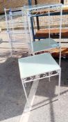 3 wrought iron glass top outside tables COLLECT ONLY