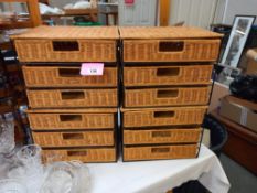 4 wire framed wicker 3 drawer storage/filing drawers COLLECT ONLY