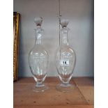 2 Dartington crystal decanters (1 has been inscribed)