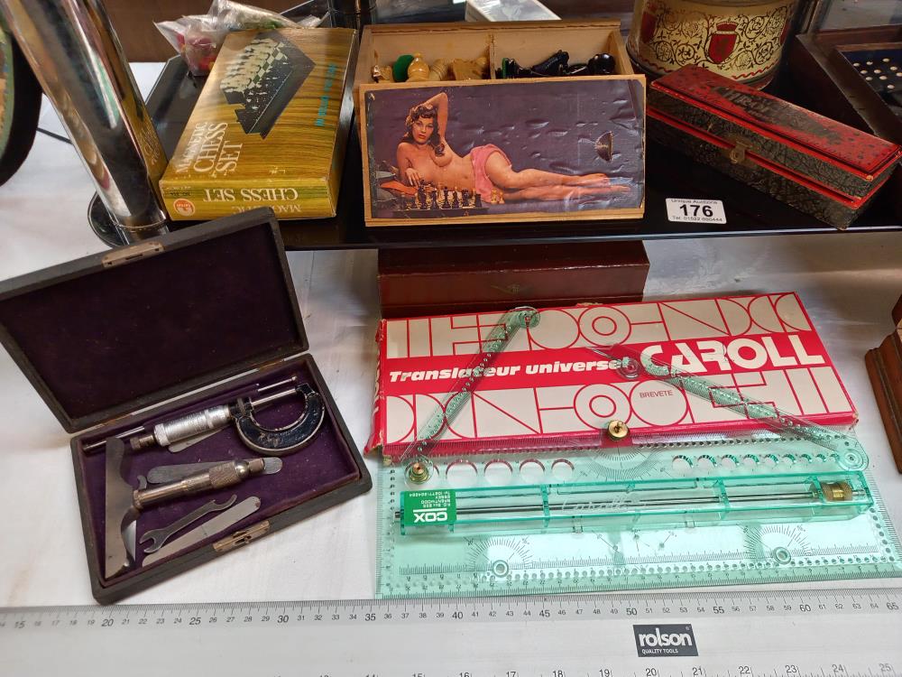 A vintage chess set, draughts & dominoes etc including boxed Hohner super chromonica harmonica - Image 4 of 5