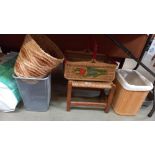 A wicker basket & stool etc. COLLECT ONLY