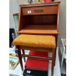 A lovely vintage Chippy teak telephone seat the seat retracts when you do not need to use it, it