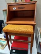 A lovely vintage Chippy teak telephone seat the seat retracts when you do not need to use it, it