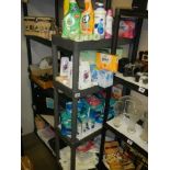 Five shelves of assorted household cleaning items etc., COLLECT ONLY.