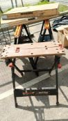 A pair of saw horses, Workmate & 2 pasting tables COLLECT ONLY