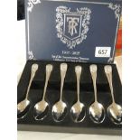 A set of six Rington's 100 years celebration spoons.