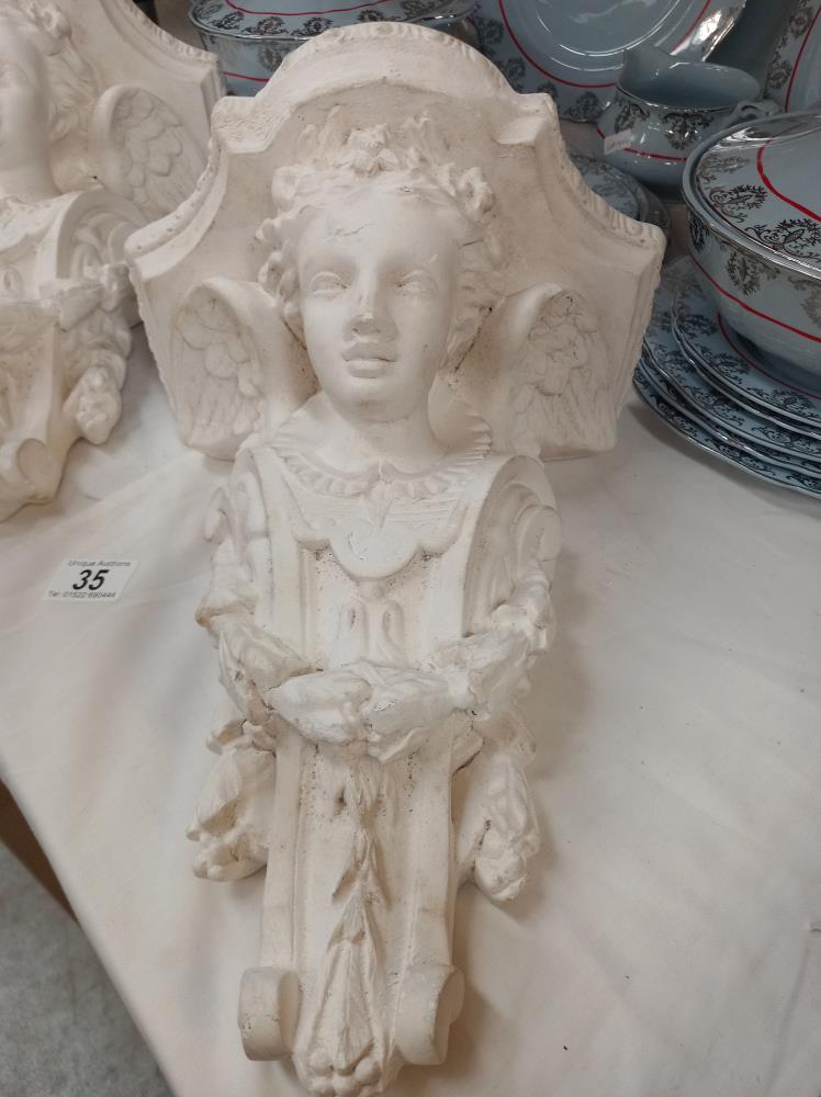 A pair of plaster figural wall bracket shelves COLLECT ONLY - Image 3 of 3