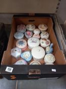 A good selection of lidded pottery and porcelain trinket pots COLLECT ONLY
