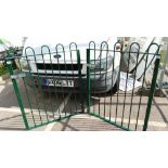 A pair of green powder coated gates 93cm wide x 170cm high COLLECT ONLY