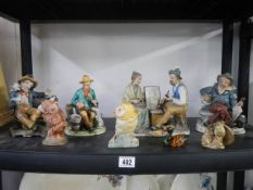 A mixed lot of ceramic figures.